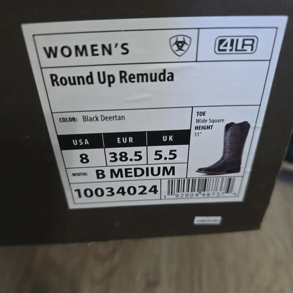 Ariat Black Leather Cowboy Boots - Picture 6 of 6